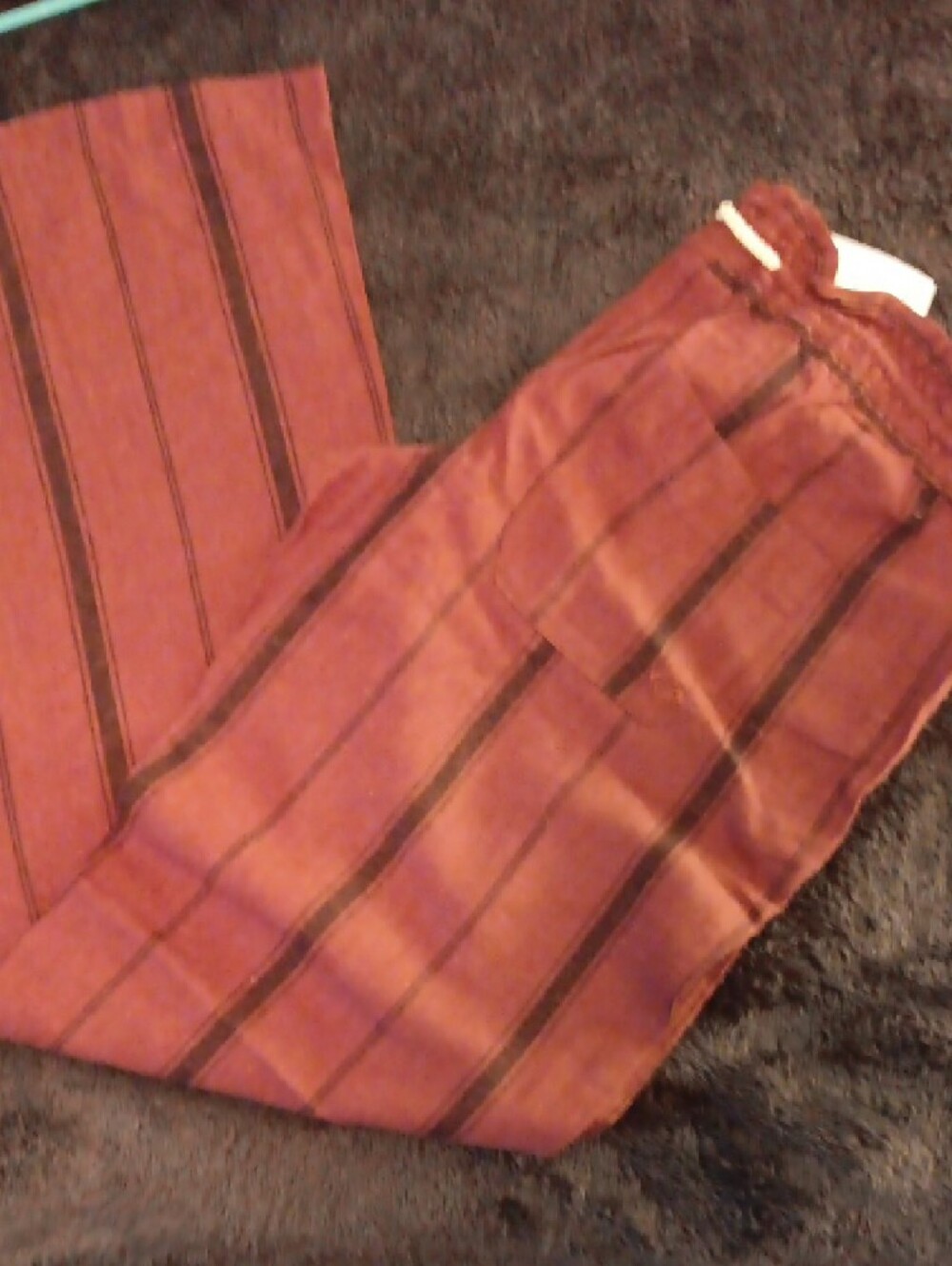 Roxy Rust Red Striped Drawstring Joggers - Picture 5 of 5